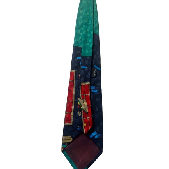 Vintage Mickey Unlimited Disney Necktie Tie Blue Goofy Playing Basketball Mens - Picture 6 of 8